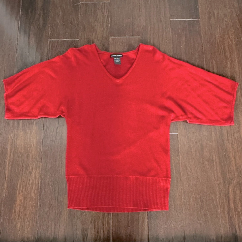 New York & Company Red Sweater Mid Length Sleeves, Sz XS